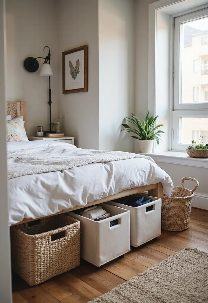 30+ Small Studio Apartment Ideas That Maximize Style and Function 16 30+ Small Studio Apartment Ideas That Maximize Style and Function - 16. Utilize Under-Bed Storage