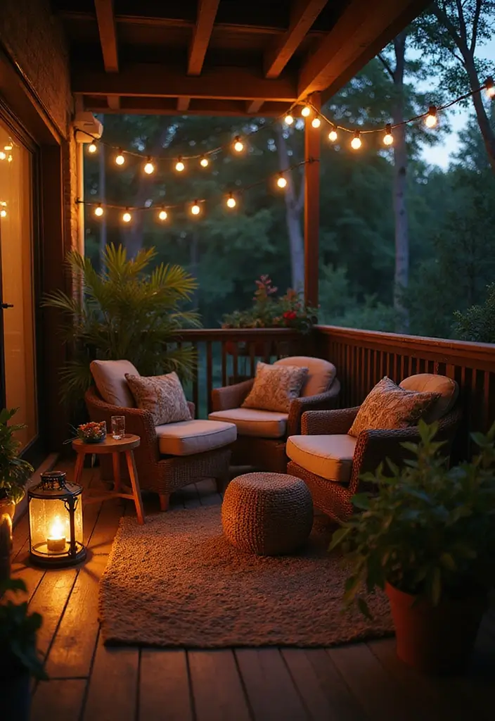 25 Apartment Balcony Inspirations That Feel Like an Outdoor Oasis - 15. Late Night Chill Spot