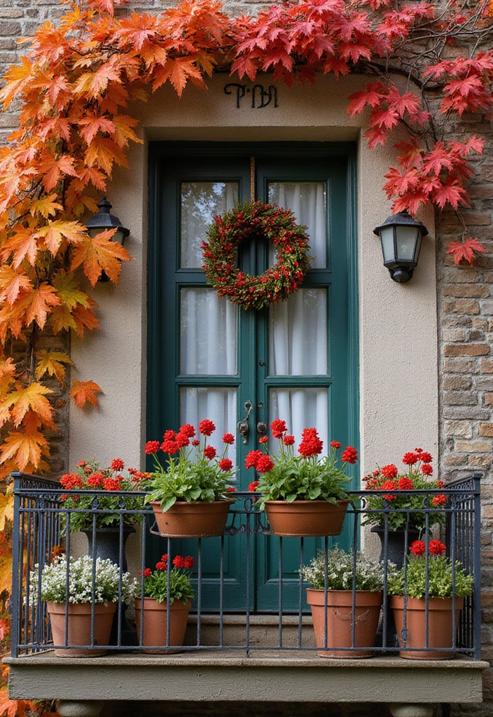 25 Apartment Balcony Inspirations That Feel Like an Outdoor Oasis - 22. Seasonal Decor