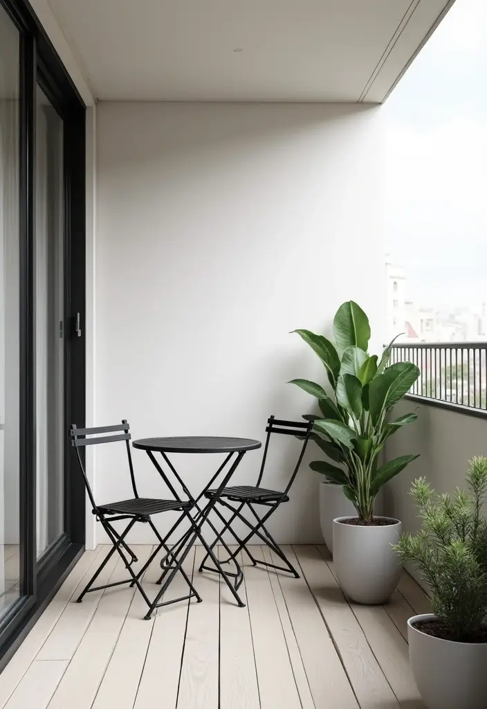 25 Apartment Balcony Inspirations That Feel Like an Outdoor Oasis - 4. Minimalist Chic
