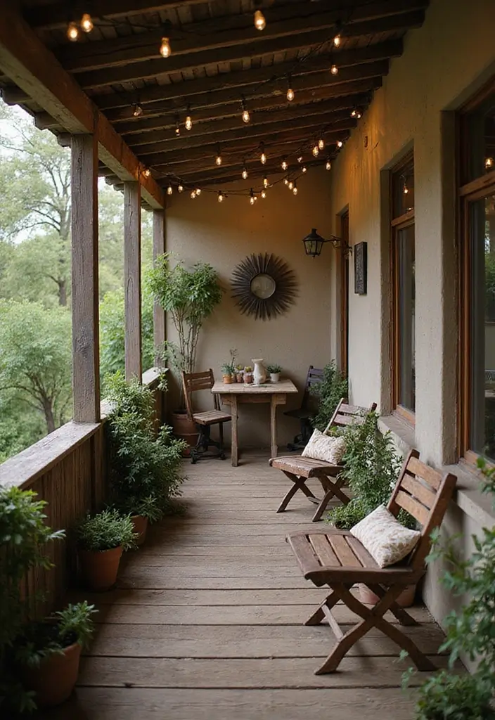 25 Apartment Balcony Inspirations That Feel Like an Outdoor Oasis - 8. Rustic Charm