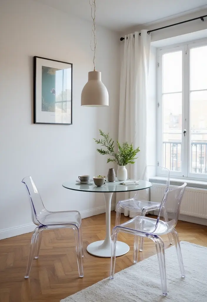 25 Apartment Decorating Hacks to Transform Any Small Space 19 25 Apartment Decorating Hacks to Transform Any Small Space - 19. Opt for Transparent Furniture