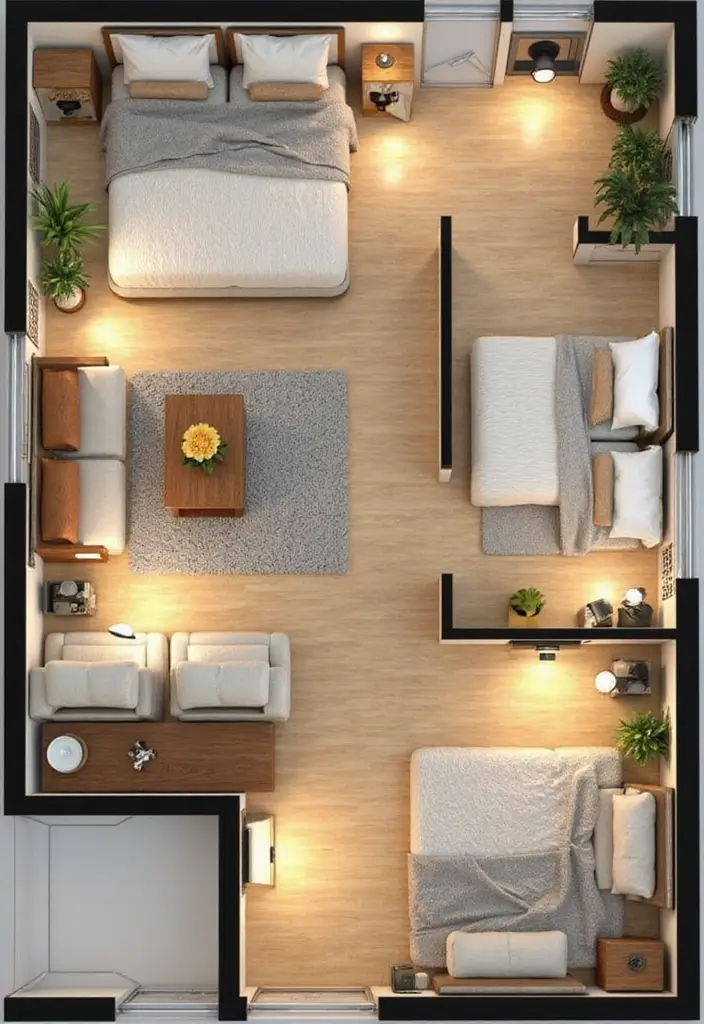 25 Small Apartment Decorating Tricks to Open Up Any Room 6 25 Small Apartment Decorating Tricks to Open Up Any Room - 6. Create Zones Within Your Space