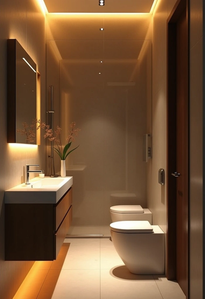 25 Small Space Bathroom Design Solutions That Impress 10 25 Small Space Bathroom Design Solutions That Impress - 10. Accent Lighting