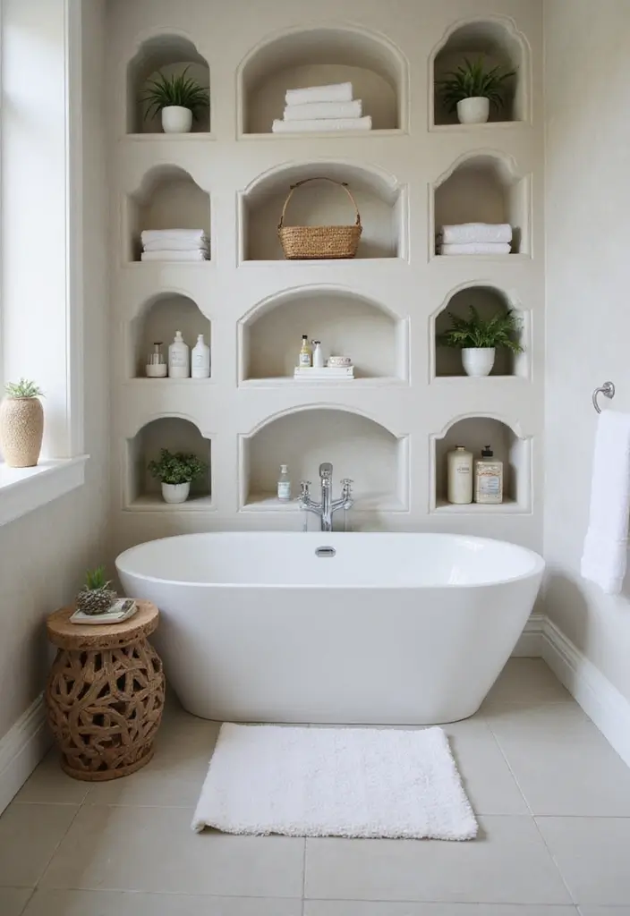 25 Small Space Bathroom Design Solutions That Impress 14 25 Small Space Bathroom Design Solutions That Impress - 14. Niche Design Elements