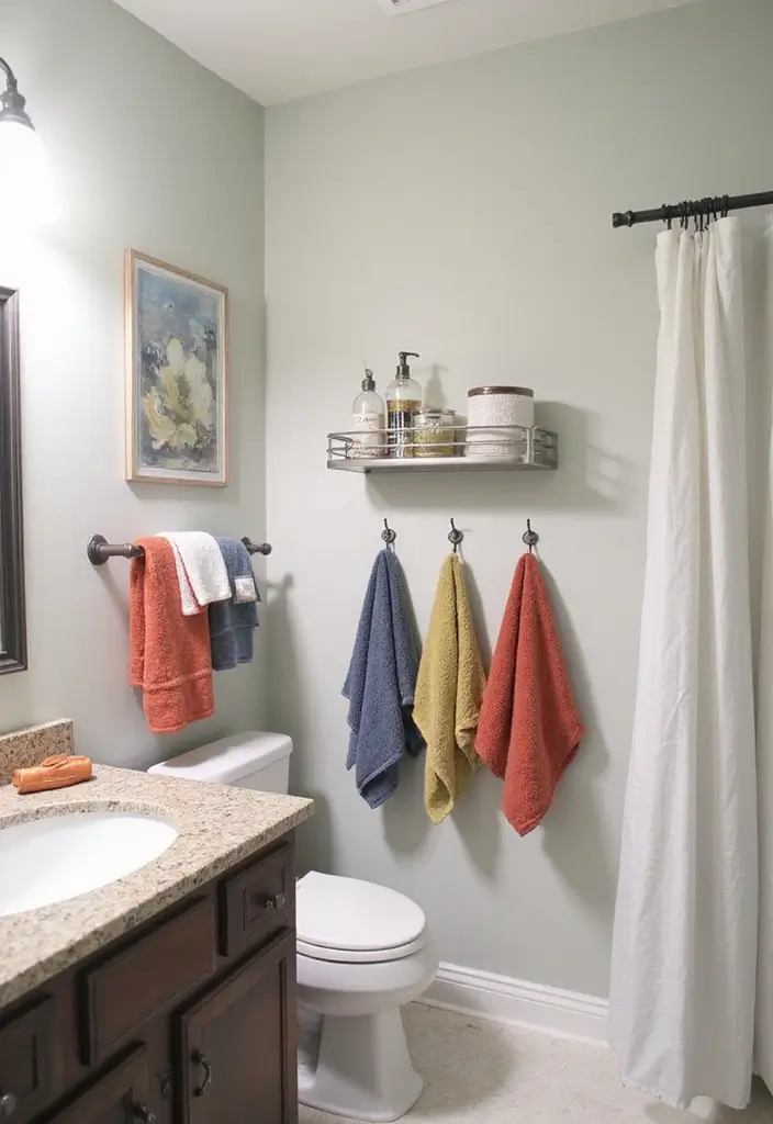 25 Small Space Bathroom Design Solutions That Impress 15 25 Small Space Bathroom Design Solutions That Impress - 15. Towel Racks and Hooks
