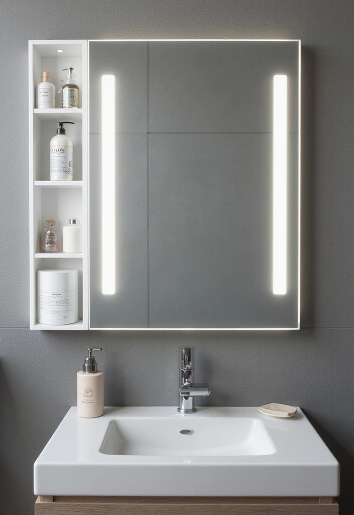 25 Small Space Bathroom Design Solutions That Impress 24 25 Small Space Bathroom Design Solutions That Impress - 24. Dual-Functional Mirrors