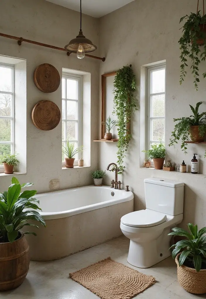 25 Small Space Bathroom Design Solutions That Impress 25 25 Small Space Bathroom Design Solutions That Impress - 25. Use of Natural Elements