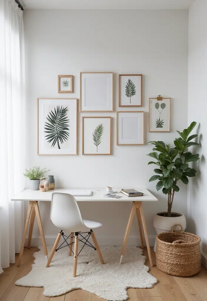 25 Small Space Office Ideas to Boost Focus and Style 11 25 Small Space Office Ideas to Boost Focus and Style - 11. Creative Wall Art