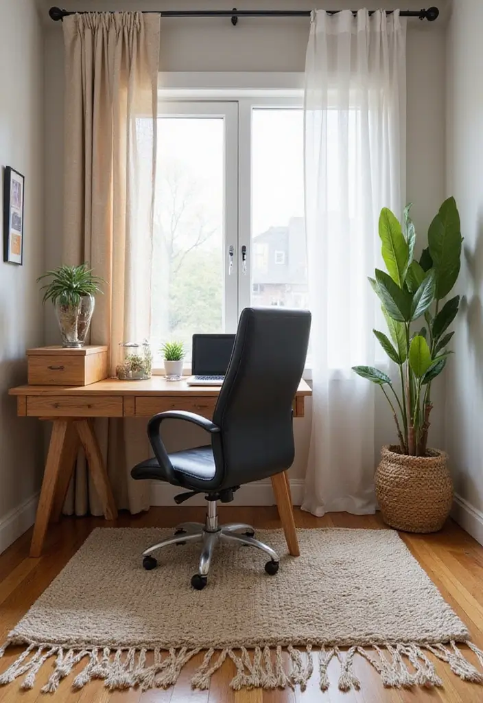 25 Small Space Office Ideas to Boost Focus and Style 12 25 Small Space Office Ideas to Boost Focus and Style - 12. Cozy Rugs