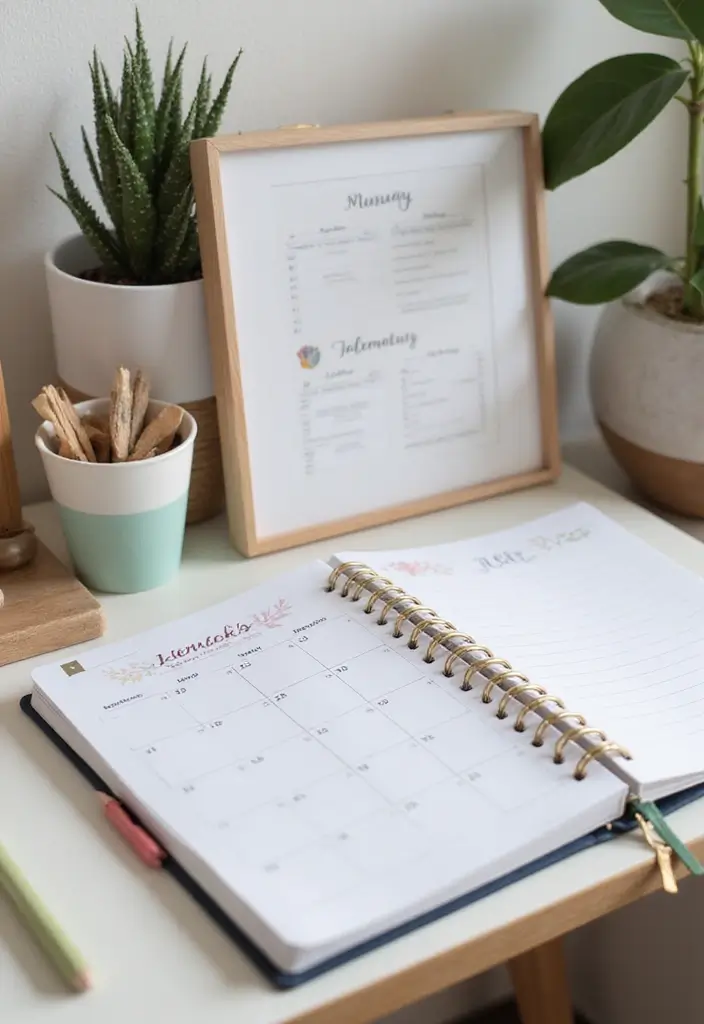 25 Small Space Office Ideas to Boost Focus and Style 21 25 Small Space Office Ideas to Boost Focus and Style - 21. Desk Calendar and Planner
