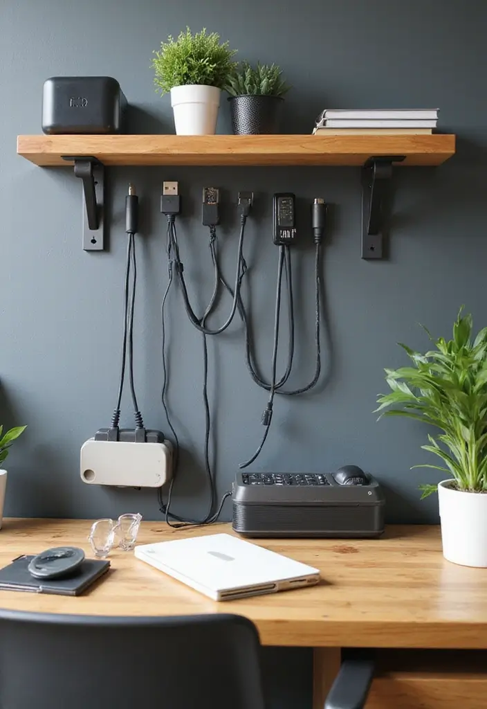 25 Small Space Office Ideas to Boost Focus and Style 24 25 Small Space Office Ideas to Boost Focus and Style - 24. Cable Management Solutions