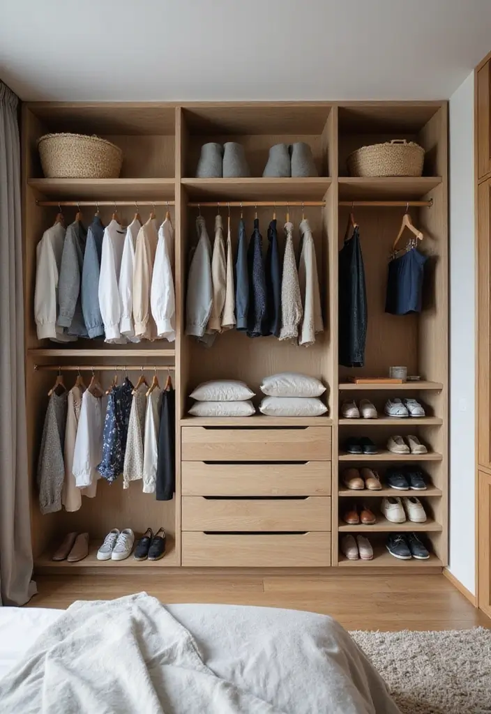 26 Apartment Bedroom Makeovers for a Cozy and Modern Vibe 12 26 Apartment Bedroom Makeovers for a Cozy and Modern Vibe - 12. Innovative Closet Solutions