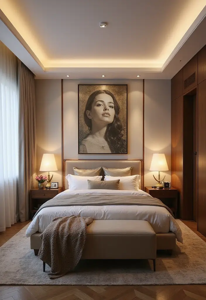 26 Apartment Bedroom Makeovers for a Cozy and Modern Vibe 20 26 Apartment Bedroom Makeovers for a Cozy and Modern Vibe - 20. A Touch of Glam