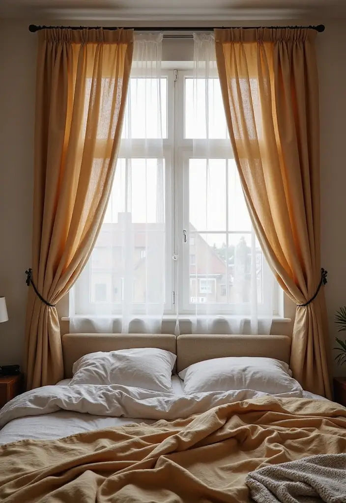 26 Apartment Bedroom Makeovers for a Cozy and Modern Vibe 22 26 Apartment Bedroom Makeovers for a Cozy and Modern Vibe - 22. Cozy Window Treatments