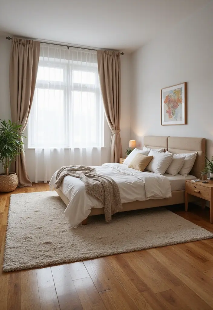 26 Apartment Bedroom Makeovers for a Cozy and Modern Vibe 24 26 Apartment Bedroom Makeovers for a Cozy and Modern Vibe - 24. Comfortable Flooring Options