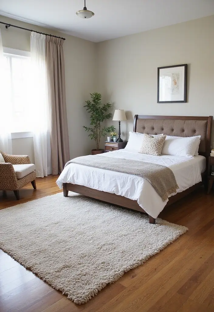 26 Bedroom Studio Ideas That Balance Comfort and Function 11 26 Bedroom Studio Ideas That Balance Comfort and Function 11. Layered Area Rugs