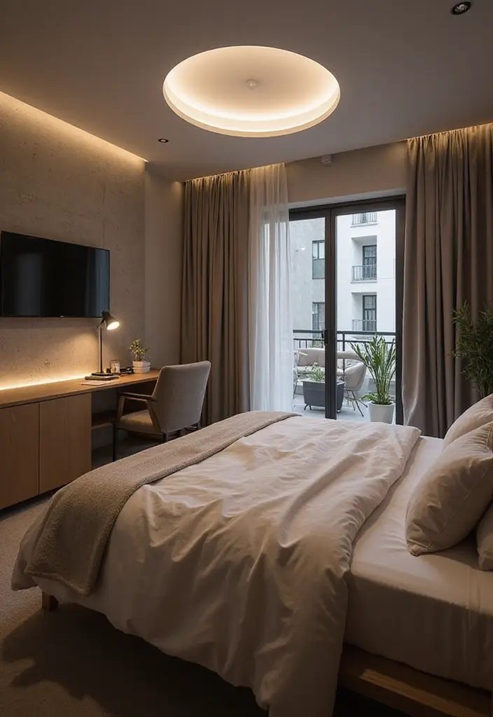 26 Bedroom Studio Ideas That Balance Comfort and Function 25 26 Bedroom Studio Ideas That Balance Comfort and Function 25. Smart Technology Integration