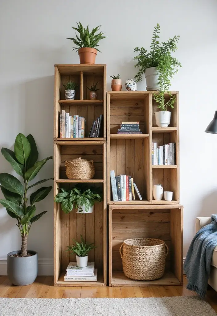 26 College Apartment Decor Ideas on a Budget 4. DIY Shelving Units