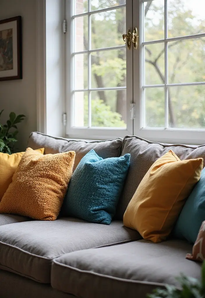 26 College Apartment Decor Ideas on a Budget 5. Cozy Throw Pillows