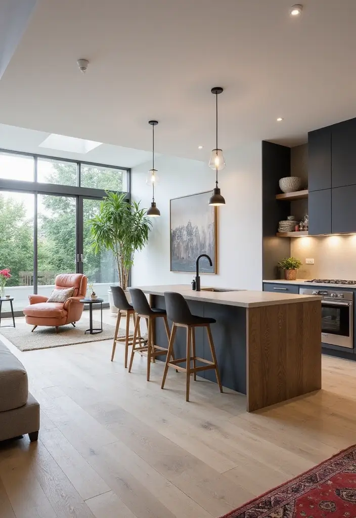 26 Kitchen Apartment Layouts That Save Space Beautifully - 1. Open Concept Living