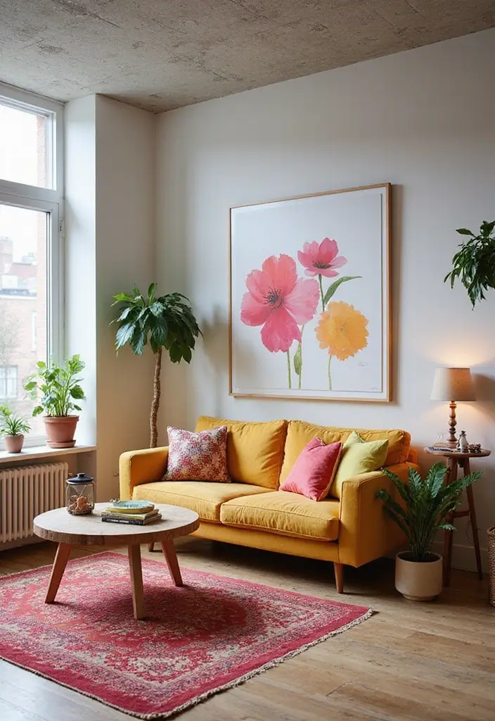 26 Small Loft Apartment Layouts That Save Space Smartly 10 26 Small Loft Apartment Layouts That Save Space Smartly - 10. Bright Color Accents