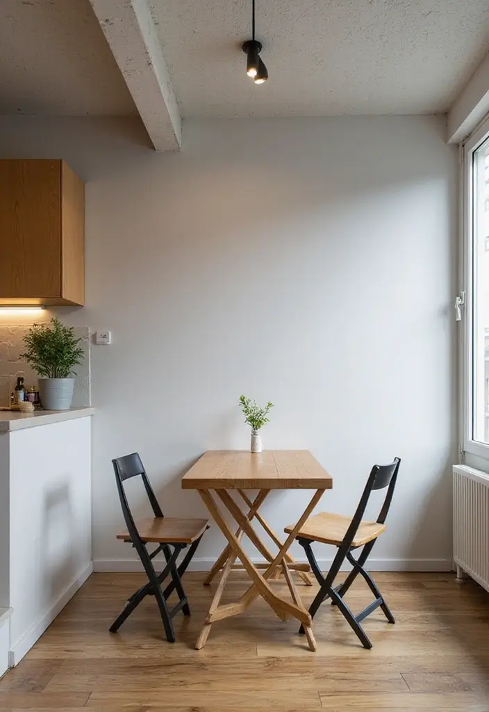 26 Small Loft Apartment Layouts That Save Space Smartly 16 26 Small Loft Apartment Layouts That Save Space Smartly - 16. Folding Furniture for Small Spaces