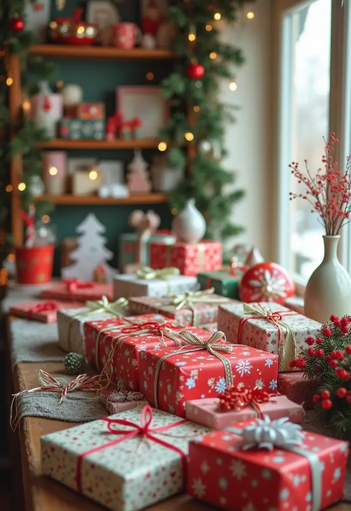 27 Apartment Christmas Decor Ideas That Spark Holiday Magic 25 27 Apartment Christmas Decor Ideas That Spark Holiday Magic - 25. Themed Gift Stations