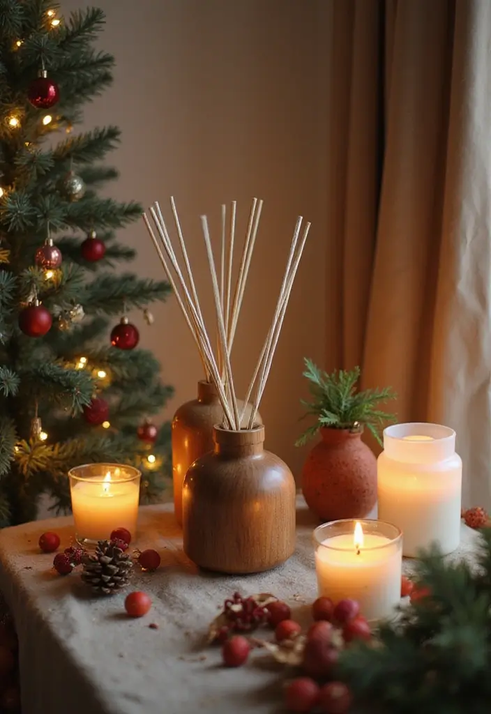 27 Apartment Christmas Decor Ideas That Spark Holiday Magic 5 27 Apartment Christmas Decor Ideas That Spark Holiday Magic - 5. Seasonal Scent Diffusers