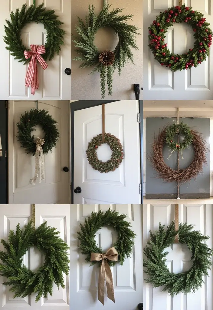27 Apartment Christmas Decor Ideas That Spark Holiday Magic 6 27 Apartment Christmas Decor Ideas That Spark Holiday Magic - 6. Wreaths for All Doors