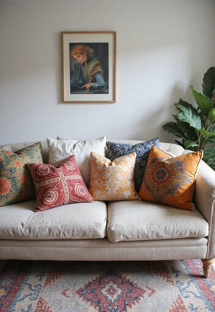 27 Apartment Decor Aesthetic Looks That Are Pinterest-Worthy - 18. Artistic Pillows