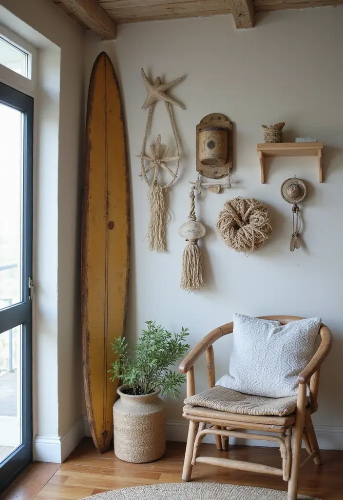 27 Beachy Apartment Ideas That Bring Coastal Vibes Home 10 27 Beachy Apartment Ideas That Bring Coastal Vibes Home - 10. Vintage Beach Finds