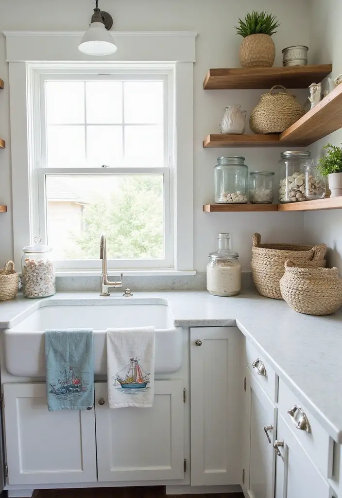 27 Beachy Apartment Ideas That Bring Coastal Vibes Home 13 27 Beachy Apartment Ideas That Bring Coastal Vibes Home - 13. Beachy Kitchen Accents