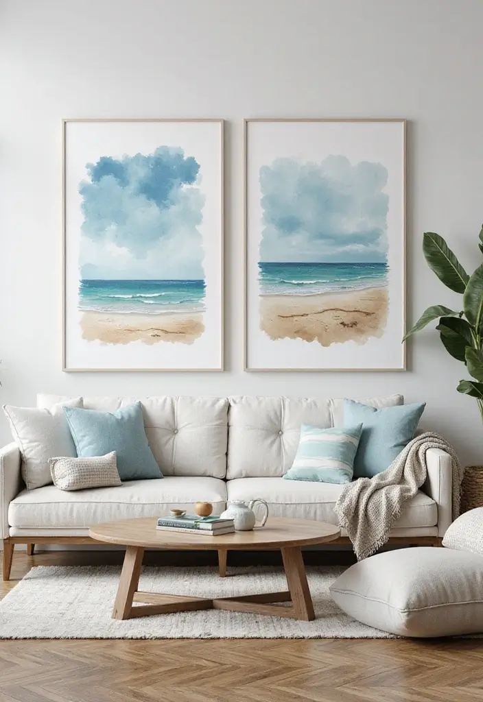 27 Beachy Apartment Ideas That Bring Coastal Vibes Home 16 27 Beachy Apartment Ideas That Bring Coastal Vibes Home - 16. Watercolor Accents