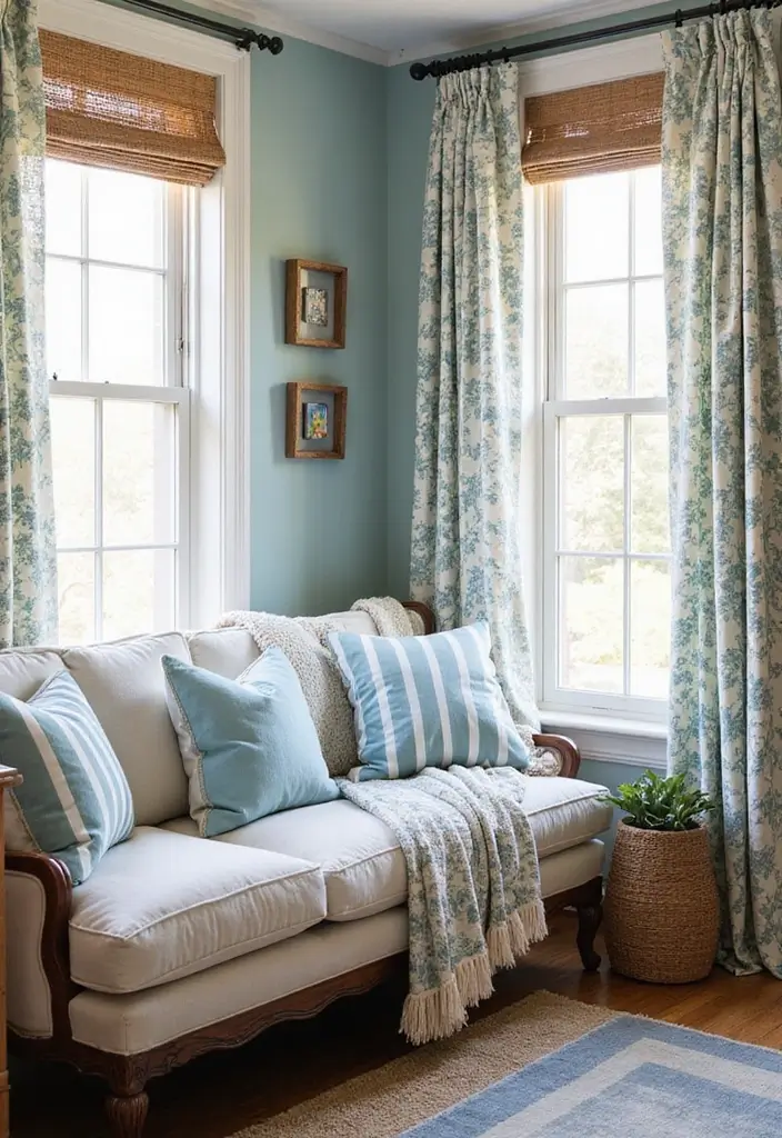 27 Beachy Apartment Ideas That Bring Coastal Vibes Home 3 27 Beachy Apartment Ideas That Bring Coastal Vibes Home - 3. Nautical Textiles