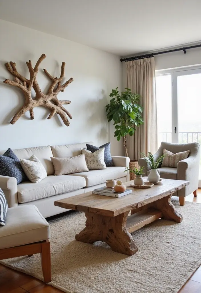 27 Beachy Apartment Ideas That Bring Coastal Vibes Home 4 27 Beachy Apartment Ideas That Bring Coastal Vibes Home - 4. Driftwood Accents