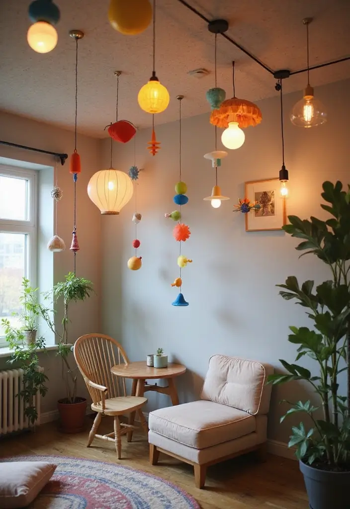 27 Cute Apartment Decor Ideas for a Playful Personal Touch 19 27 Cute Apartment Decor Ideas for a Playful Personal Touch - 19. Funky Ceiling Decor