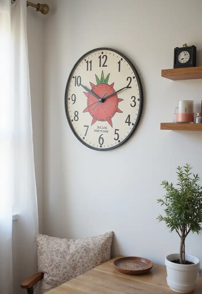 27 Cute Apartment Decor Ideas for a Playful Personal Touch 21 27 Cute Apartment Decor Ideas for a Playful Personal Touch - 21. Quirky Wall Clocks