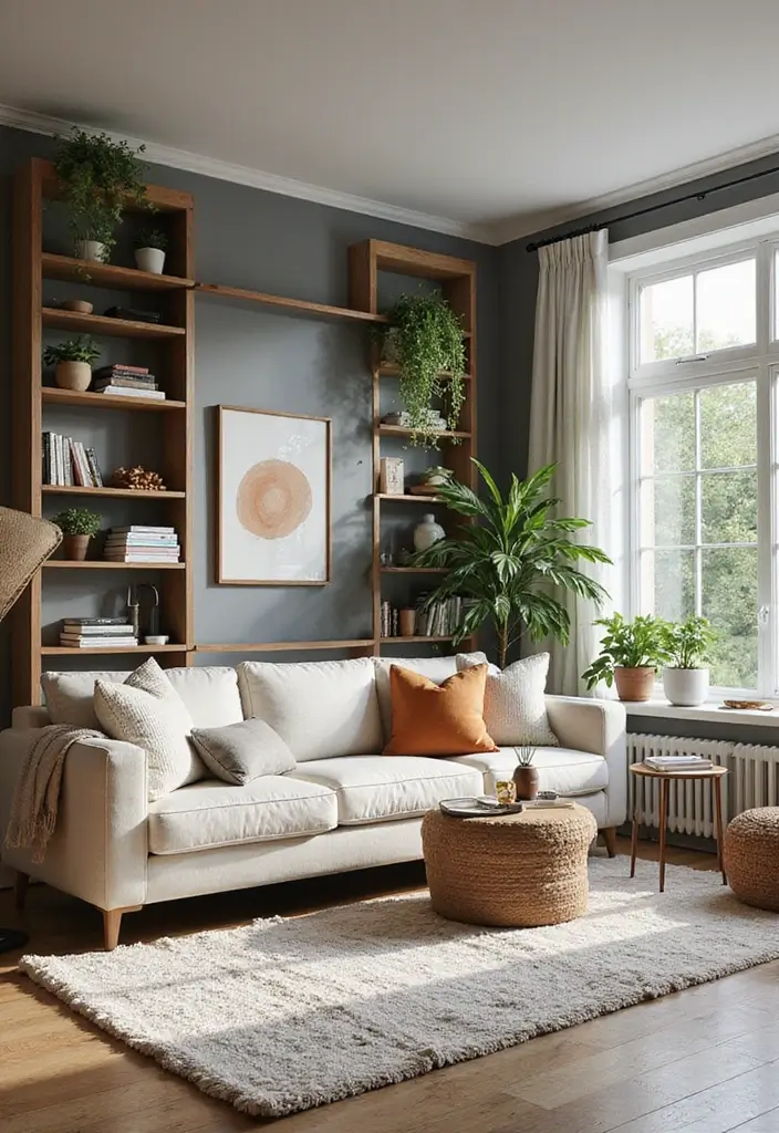 27 Living Room Ideas Apartment Spaces That Look Bigger and Brighter - 10. Maximize Your Vertical Space
