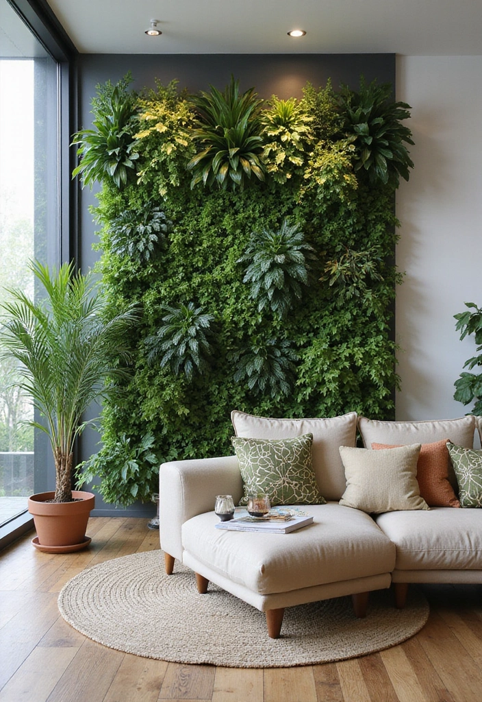 27 Living Room Ideas Apartment Spaces That Look Bigger and Brighter - 23. Make Use of Vertical Gardens