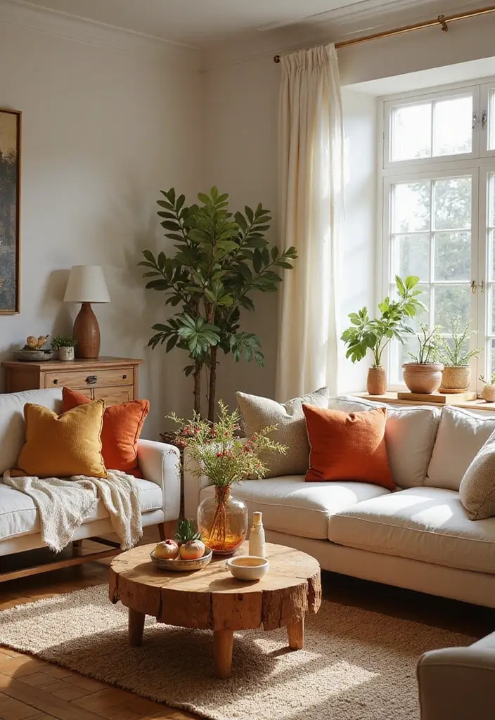 27 Living Room Ideas Apartment Spaces That Look Bigger and Brighter - 25. Choose Seasonal Decor