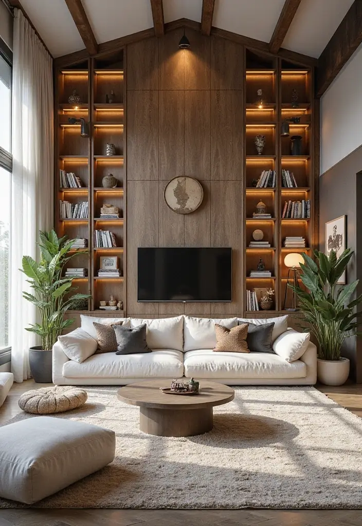 27 Living Room Ideas Apartment Spaces That Look Bigger and Brighter - 7. Opt for Vertical Lines