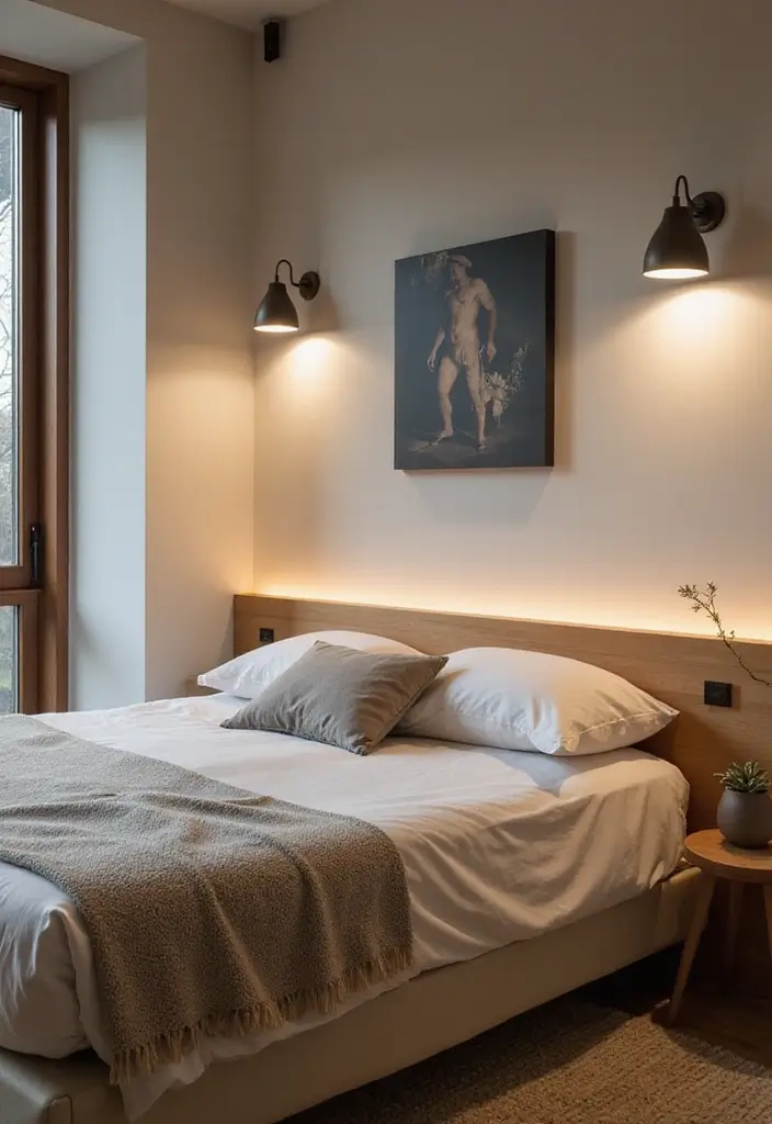 27 Small Space Bedroom Ideas That Feel Bigger Than They Are 10 27 Small Space Bedroom Ideas That Feel Bigger Than They Are - 10. Wall-Mounted Lighting for Added Space