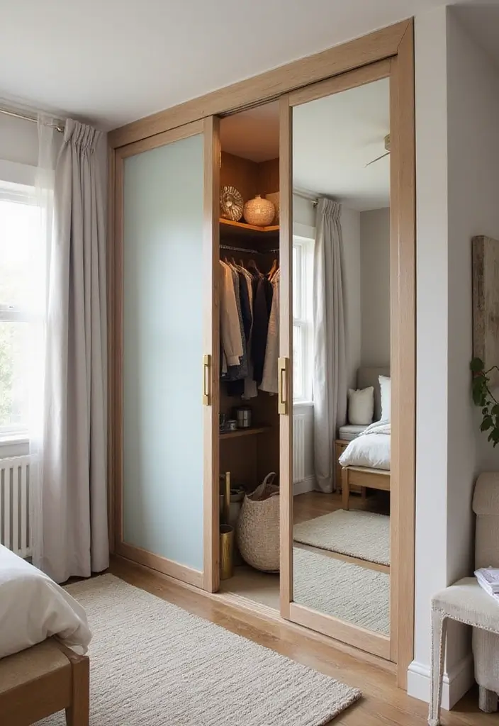 27 Small Space Bedroom Ideas That Feel Bigger Than They Are 17 27 Small Space Bedroom Ideas That Feel Bigger Than They Are - 17. Sliding Doors for Closet Space