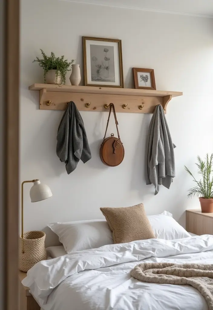 27 Small Space Bedroom Ideas That Feel Bigger Than They Are 19 27 Small Space Bedroom Ideas That Feel Bigger Than They Are - 19. Use Hooks for Additional Organization