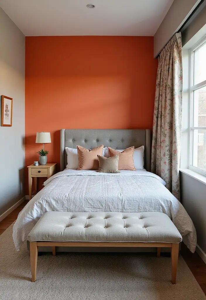 27 Small Space Bedroom Ideas That Feel Bigger Than They Are 23 27 Small Space Bedroom Ideas That Feel Bigger Than They Are - 23. Use Colorful Accent Walls for Depth