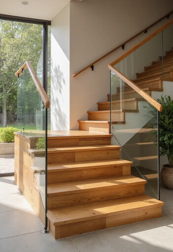 27 Small Space Staircase Designs That Save Room Creatively 13 27 Small Space Staircase Designs That Save Room Creatively - 13. Chic Wood and Glass Combinations