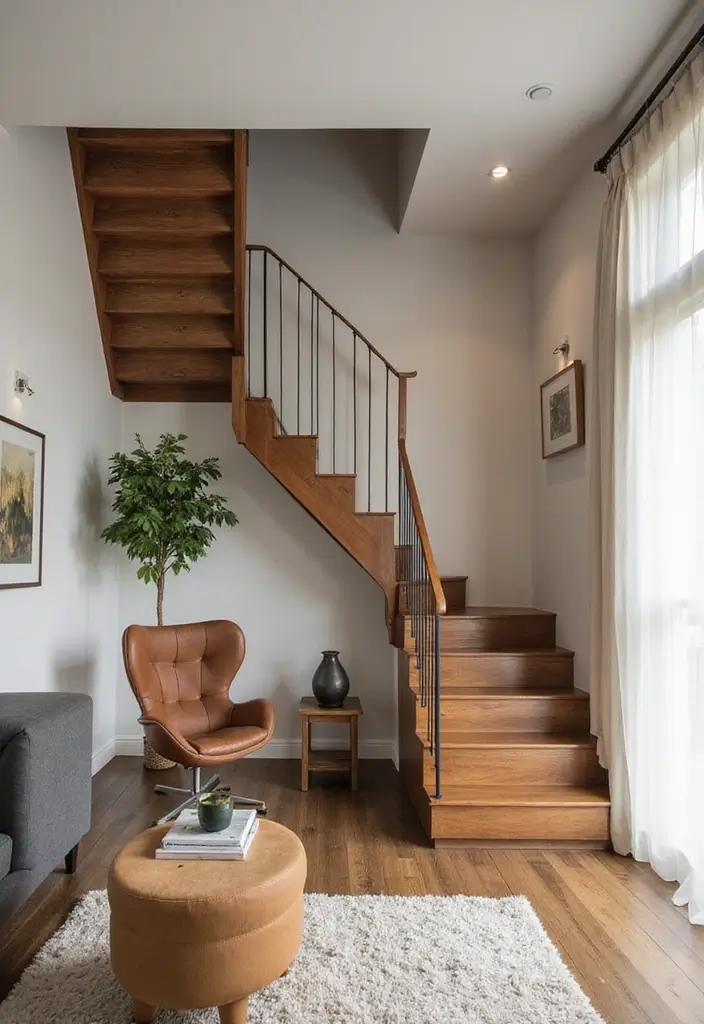 27 Small Space Staircase Designs That Save Room Creatively 18 27 Small Space Staircase Designs That Save Room Creatively - 18. Space-Saving U-Shaped Staircase