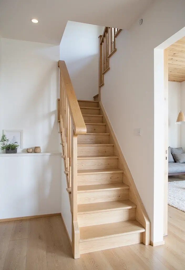 27 Small Space Staircase Designs That Save Room Creatively 9 27 Small Space Staircase Designs That Save Room Creatively - 9. Scandinavian-Style Compact Stairs