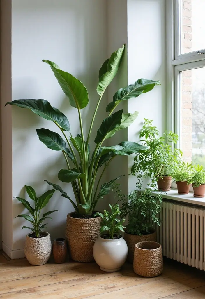 27 Studio Apartment Divider Hacks That Add Privacy in Style 1 27 Studio Apartment Divider Hacks That Add Privacy in Style - 1. Tall Plants for Natural Separation